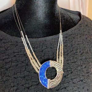 Chico’s silver and blue pendant necklace
